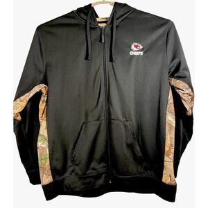 Kansas City Chiefs Real Tree Camo NFL Apparel Full Zip Hoodie Jacket XXL Black